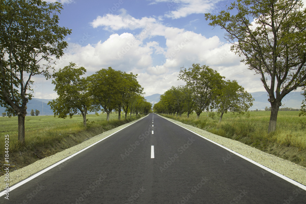 Fototapeta premium Bulgarian Road with a beautiful sky