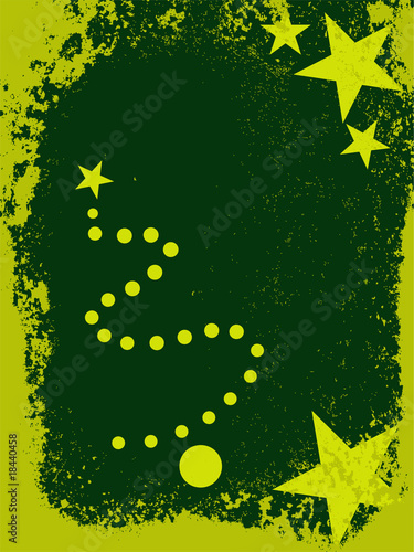 Abstrakter Weihnachtsbaum mit günem Hintergrund