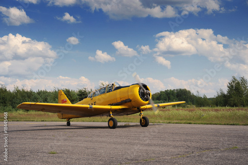 Konstfotografi Vintage plane prepares for take-off (2)