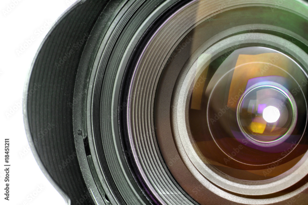 Professional Digital Photo Camera Zoom Lens Close up - obrazy, fototapety, plakaty 