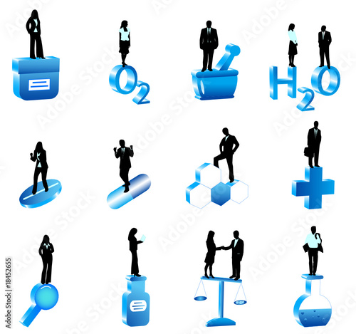 Illustration of people and pharmacy