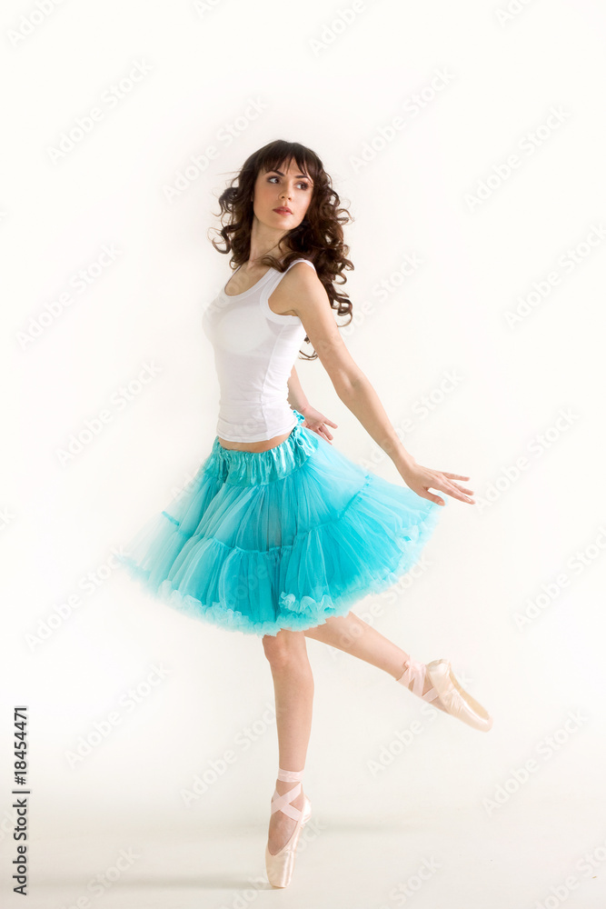 Naklejka premium young beautiful ballerina dances