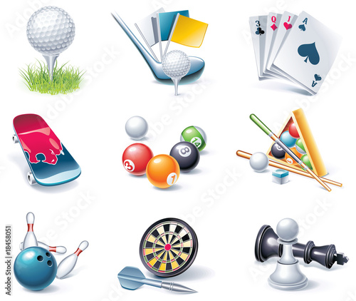 Vector cartoon style icon set. Part 36. Sport