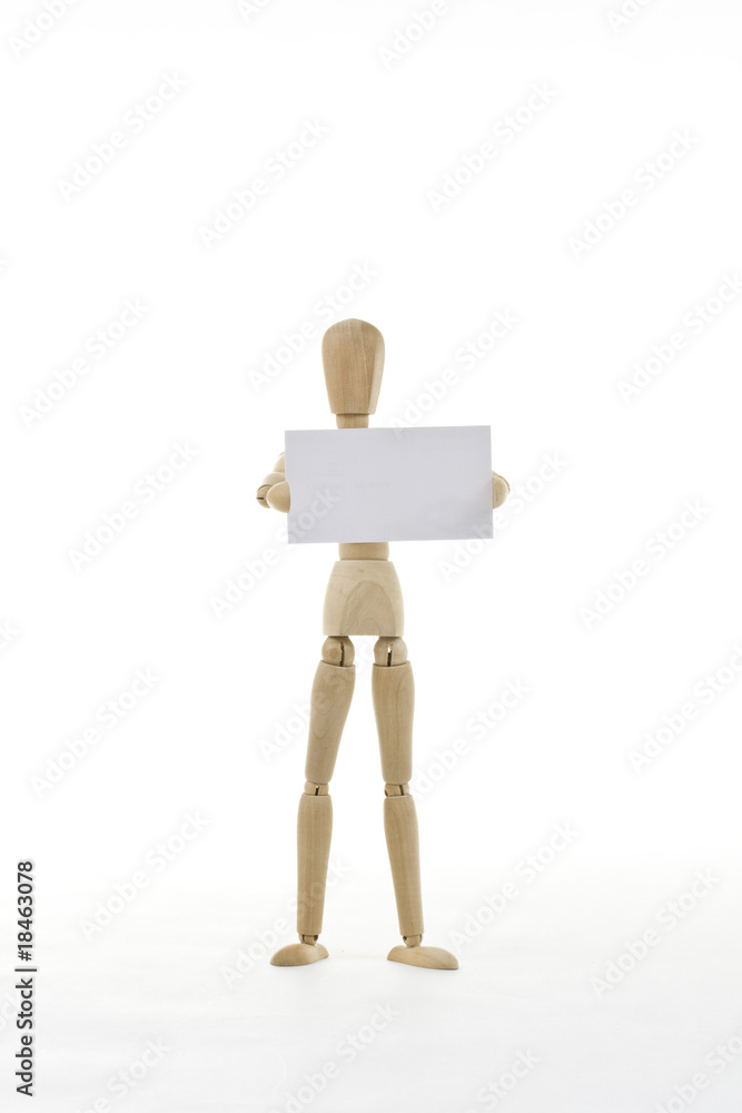 Mannequin with blank card