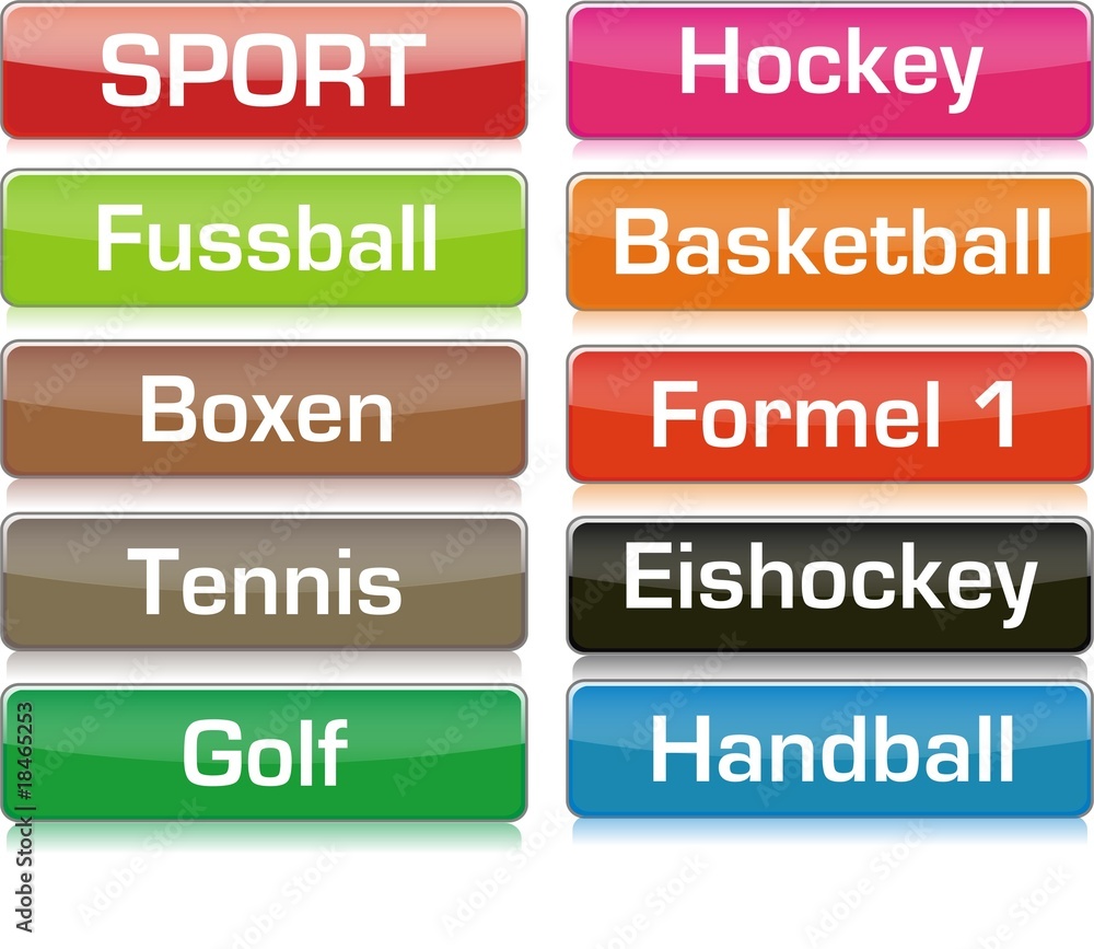 Button mit Sportarten Button mit Sportarten