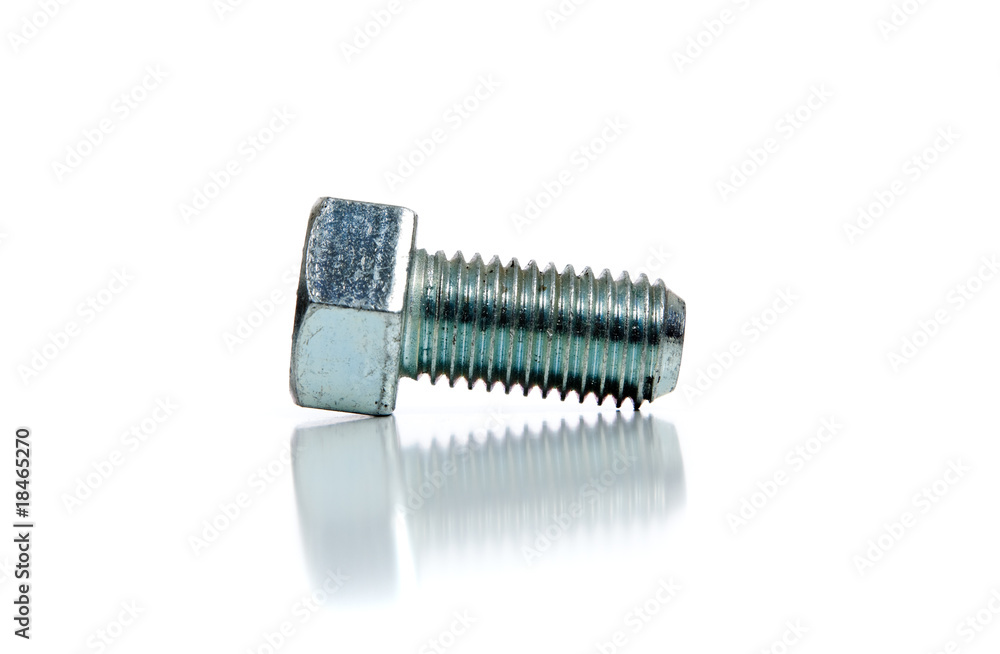 A large silver bolt on white A large silver bolt on white