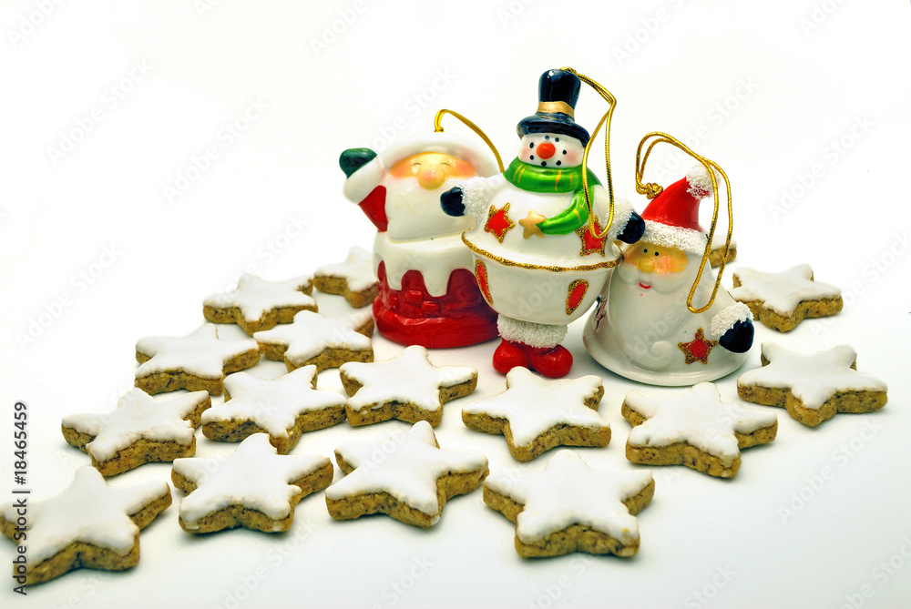 Obraz premium Santa-claus with Christmas assorted biscuits.