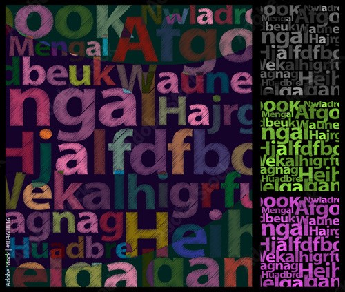 Fondo con letras de color rugosas.