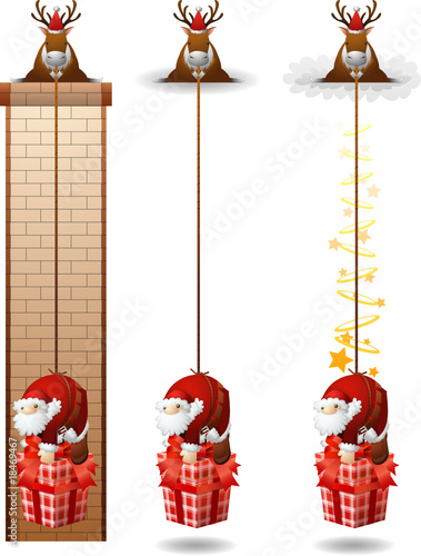 Santa Claus(Father Christmas) enticed with rope