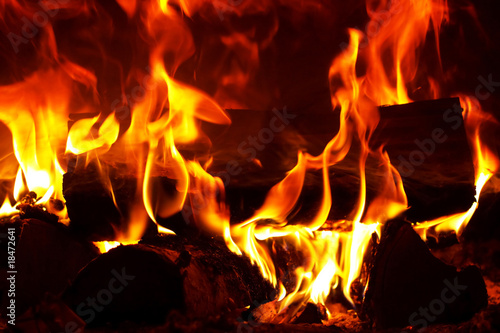 Close-up of fire and flames.