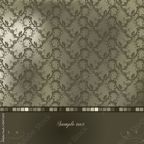 Vintage background with seamless floral. Vector illustration.