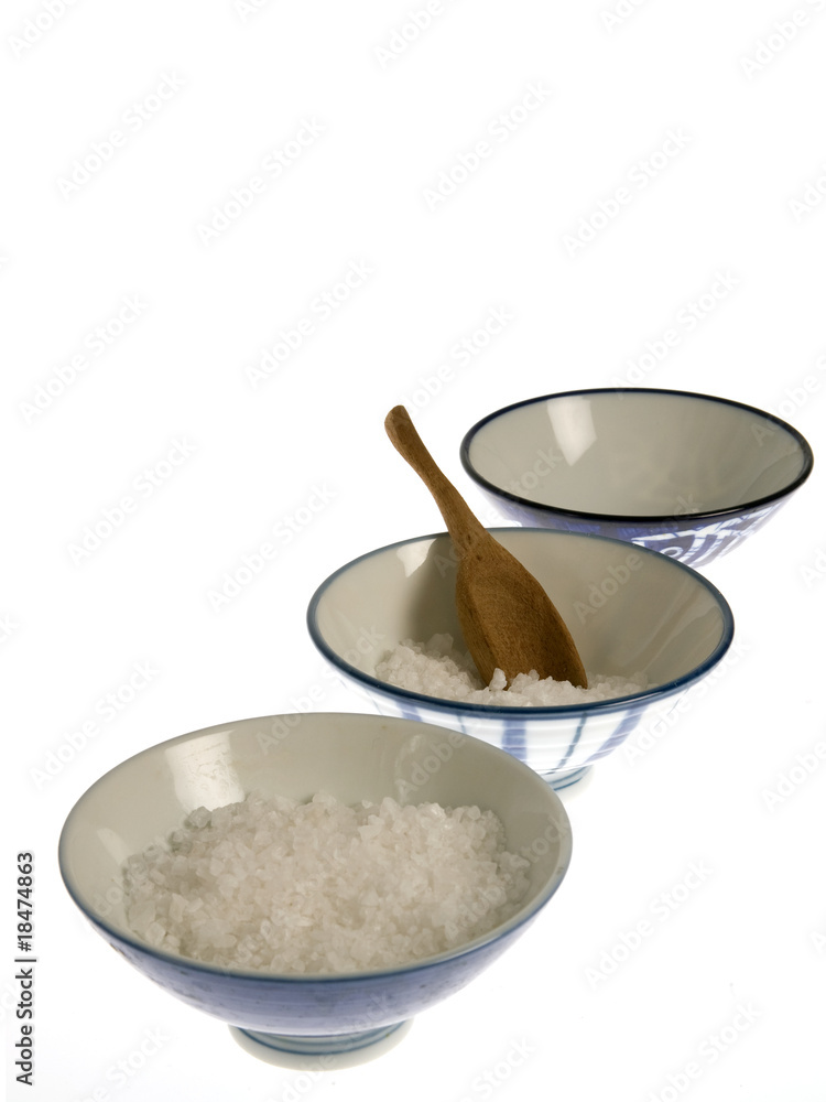 Three bowls with salt Three bowls with salt