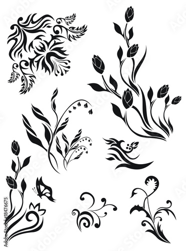 Fototapeta Naklejka Na Ścianę i Meble -  Collection of floral patterns