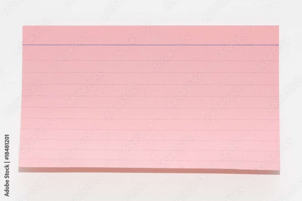 Fototapeta premium pink index card