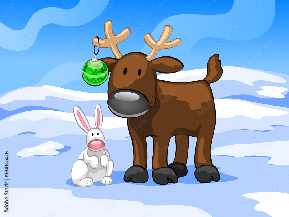 Obraz premium rabbit and deer