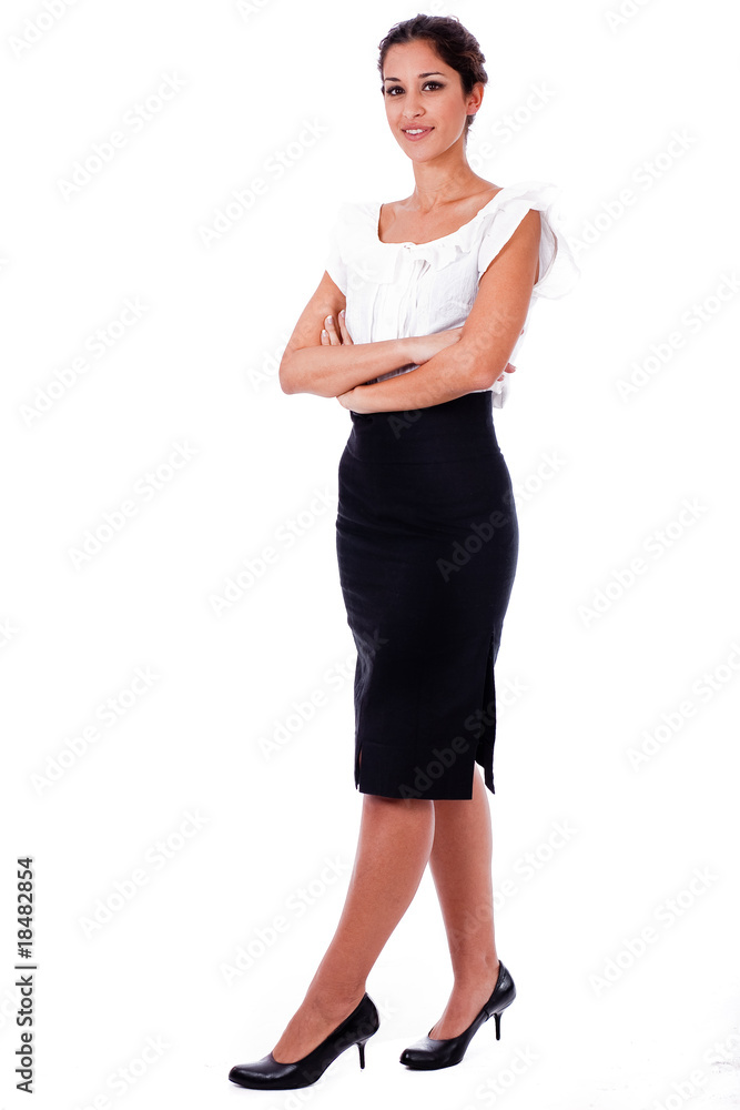 Casual portrait of young business woman with his hands folded Casual portrait of young business woman with his hands folded