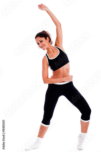 Woman showing a fitness position