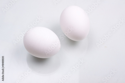 Two white eggs
