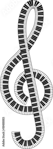 isolated clef created from piano keyboard