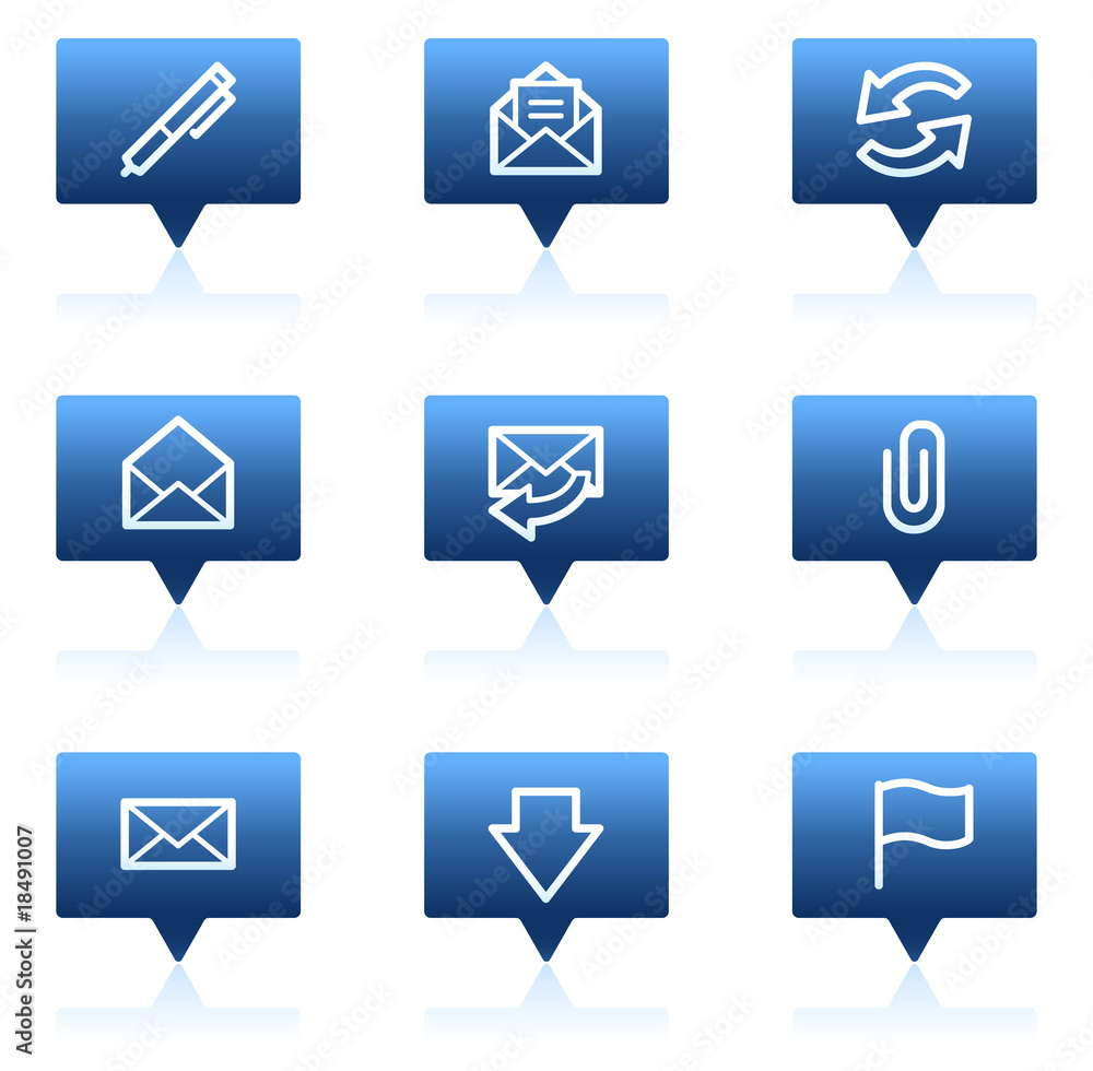 E-mail web icons, blue speech bubbles series E-mail web icons, blue speech bubbles series