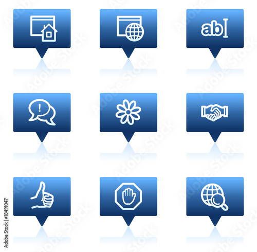 Internet web icons, blue speech bubbles series