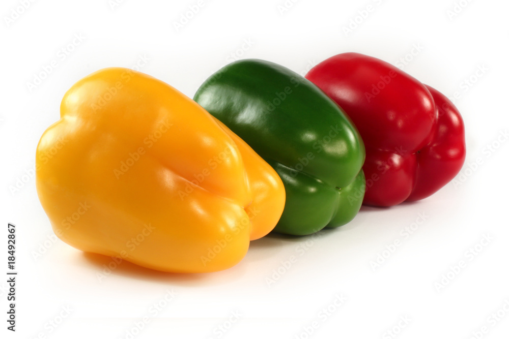 Paprikas red, green, yellow Paprikas red, green, yellow