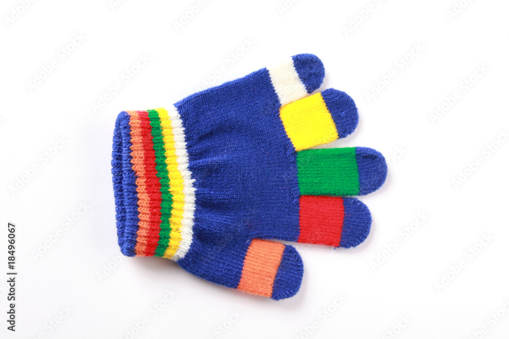 bright baby glove on white background bright baby glove on white background