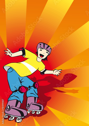 cartell adolescente patinando