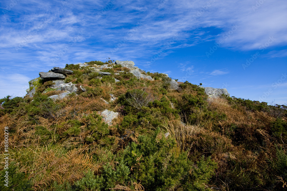 view of a small mountain in brittany view of a small mountain in brittany