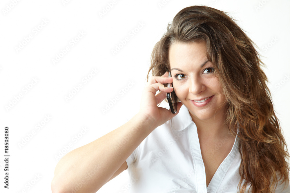 young girl is calling with her mobil phone young girl is calling with her mobil phone
