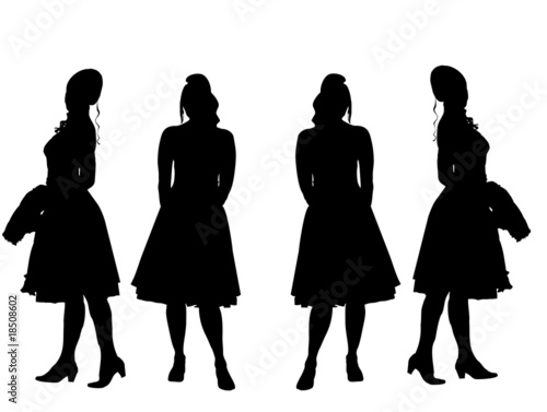 Junge Frau im schicken Kleid -Silhouette
