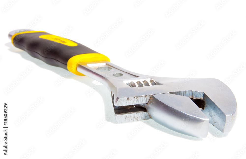 Adjustable wrench isolated on white Adjustable wrench isolated on white