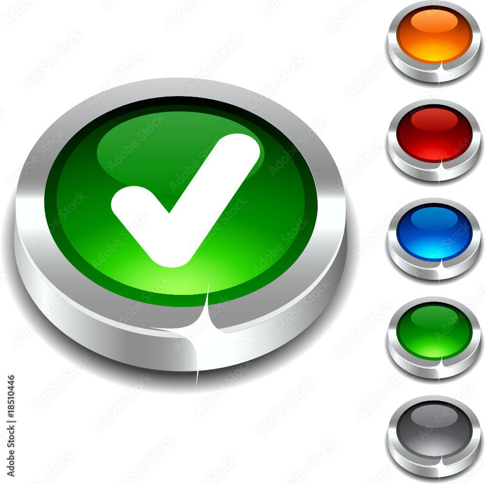 Check 3d button set. Vector illustration Check 3d button set. Vector illustration