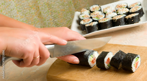 Sushi preparing