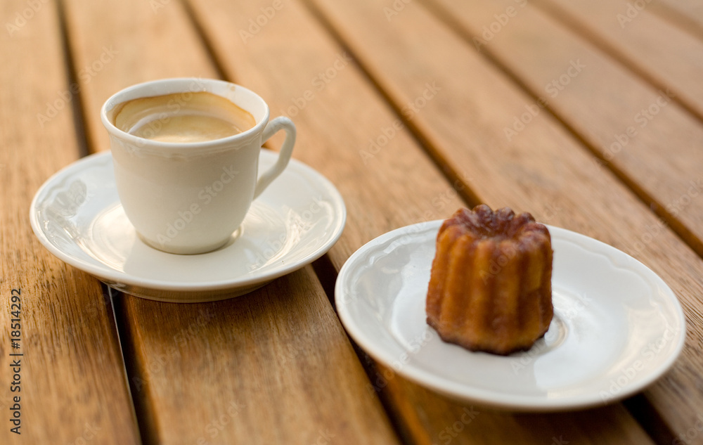 Cup of coffee and tasty dessert Cup of coffee and tasty dessert