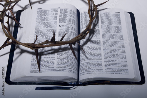 crown of thorns on Bible