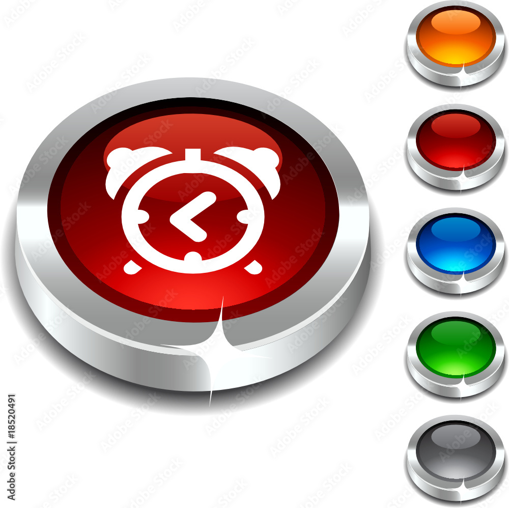 alarm-clock 3d button set. Vector illustration. alarm-clock 3d button set. Vector illustration.