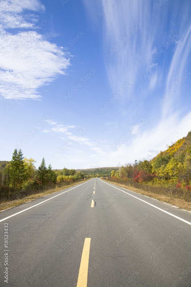 endless road under clear sky