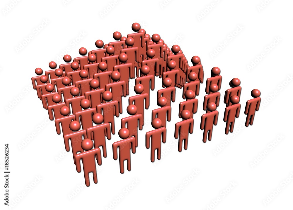 Fototapeta premium abstract people in pyramid shape on white illustration