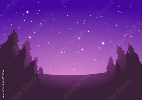 Paysage de Noël rose violet (fond)