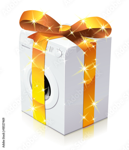 Lave-linge en cadeau (ruban or)