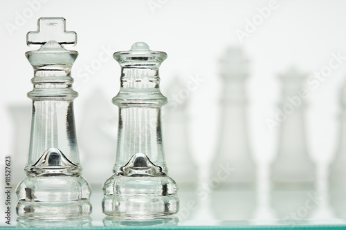 Glass Chess Kings and Queens