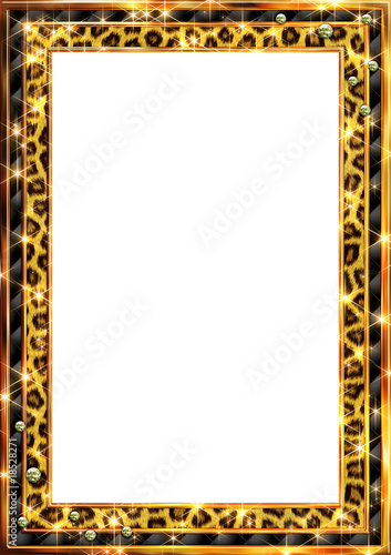 豹柄とキルティングのフレーム