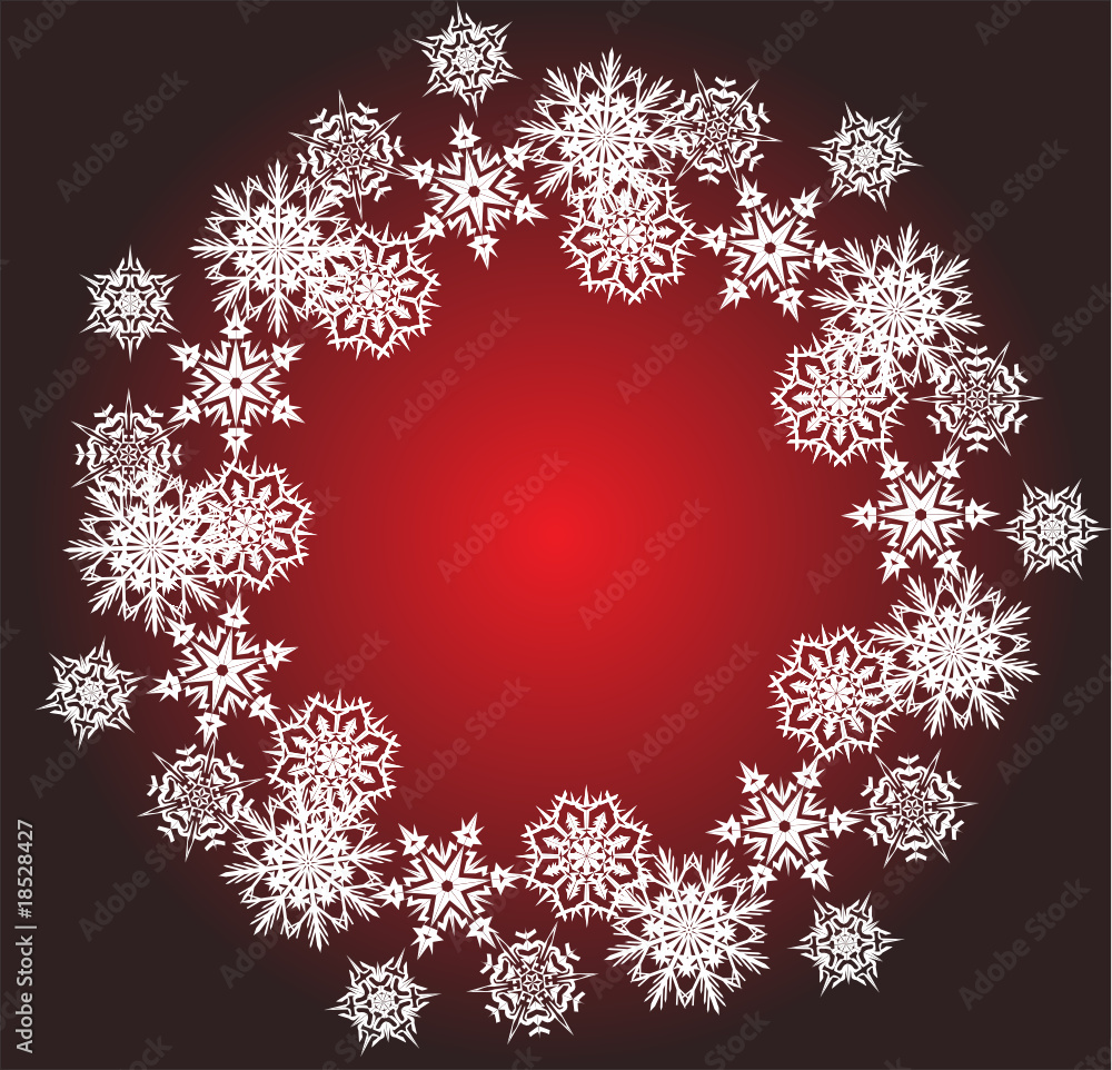 white snowflake round frame white snowflake round frame