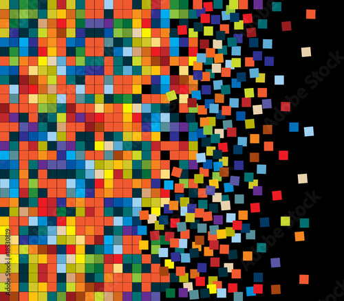 squares on black background