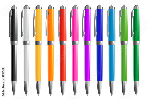 11 colorfull pens