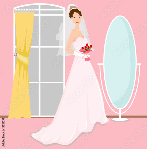 young woman in a wedding dress