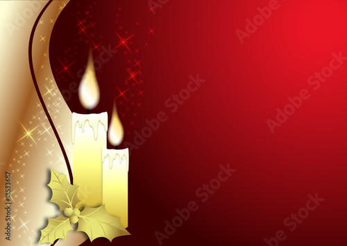 christmas card with candles