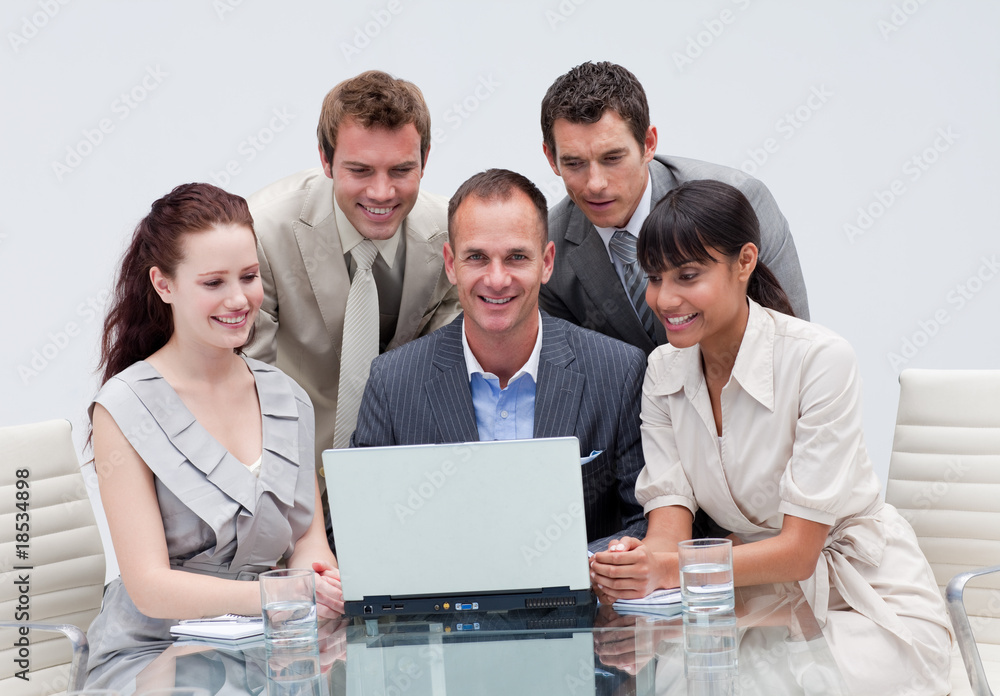 Business team working together in an office