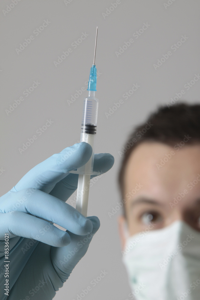 man with medical syringe man with medical syringe
